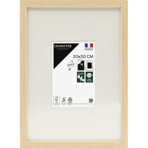 Cadre Photo Brut 20x30 cm/A4 et 30x20 cm - Convient au A4 – Baguette fine et minimaliste - Cadre Photo Wild en Bois, Fabriqué en France - Verre acrylique Incassable (1/5)