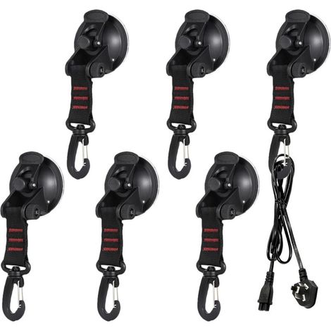 6 Pcs Suction Cup Anchor, Powerful Suction Hook 360° Rotating, Fixing Hooks, Suction Hooks for Tents, Camping, Car, Awning, Outdoor, Home (1/5)