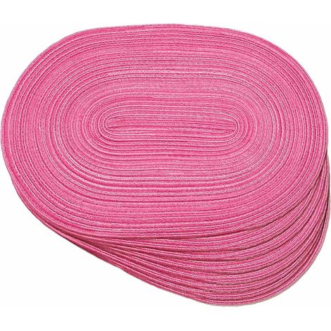 Lot de 8 sets de table ovales tressés, antidérapants, lavables, résistants à la chaleur, pour salle à manger, cuisine, fête, décoration quotidienne (13 rouge baie, 8)'13 Rouge Baie 8 pcs'13 Rouge Baie (1/5)