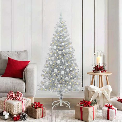 vidaXL Árbol de Navidad Plateado 150 cm PET (1/5)