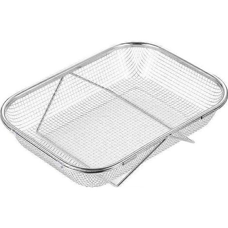 Passoire en acier inoxydable à mailles fines carrées résistante à la rouille robuste pour égouttage et rinçage des aliments (1/3)