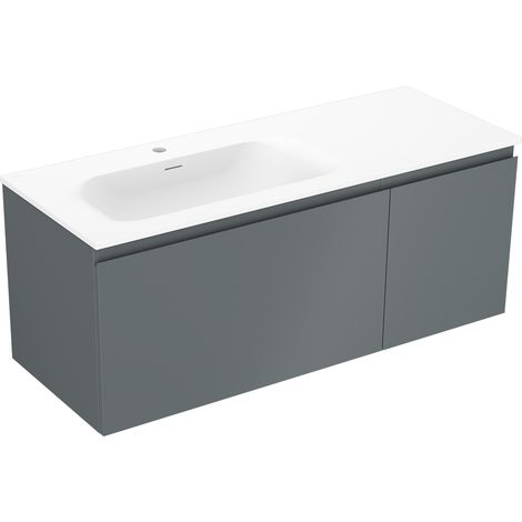 Mexen Orio Badezimmerschrank 120 cm mit Waschbecken Vela links, 1S, 1D, Grafit matt/weiß matt - 91A13-12047-3-BBFF66-W23L01 (1/5)