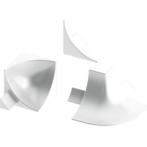 alfer Zubehör-Set 8 mm 8 mm PVC (Kunststoff) glatt brillantweiss Sockelleiste