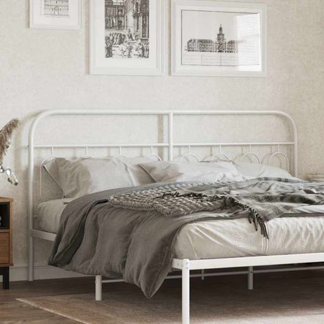 Tête de lit métal blanc 183 cm avec pieds, remplacement pour lit - PANGIVO (1/5)