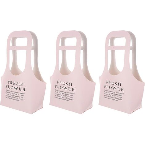 Sacs à main en papier pour bouquets de fleurs, lot de 3, roses (1/5)