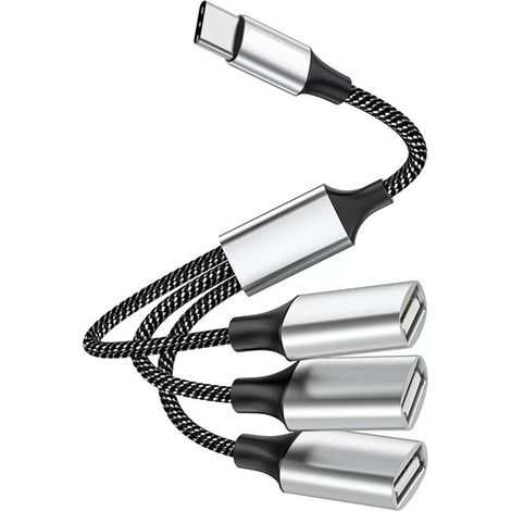 Rallonge USB, répartiteur de charge, adaptateur, station d'extension USB Type-C pour ordinateur (1 vers 4), répartiteur multi(N10) (1/5)
