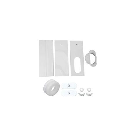 Kit d'aération de fenêtre de climatiseur 3 plaques en PVC Installation facile Compatible avec tuyaux 14,5/19,8 cm Étanchéité optimale