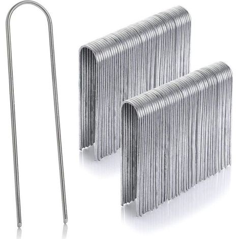AIPERQ Lot de 50 piquets de Fixation en Acier galvanisé Inoxydable H100mm, L25mm, Ø2,9 mm (1/4)