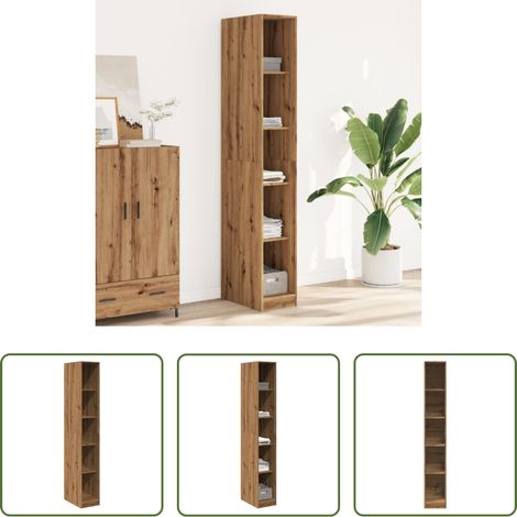 Holzschrank - Kleiderschrank Artisan-Eiche 30x50x200 cm Holzwerkstoff (1/5)