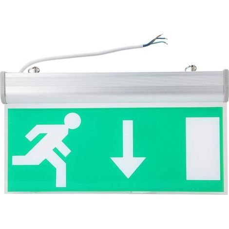 Segnale di uscita di emergenza a LED in acrilico, indicatore di evacuazione di sicurezza, sorgente luminosa a LED ad alta luminosità per centri commerciali/supermercati/hotel/ospedali/biblioteche, 110 (1/5)