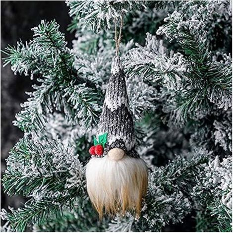 Des ornements de nains de Noël suspendus ont mené des ornements faits à la main de poupée en peluche naine lumineuse poupées elfes naines mignonnes poupées en peluche sans visage créatives ornements d