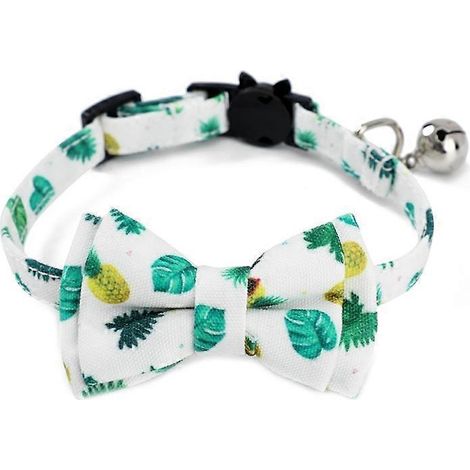 Hundehalsband mit Ananas-Print, schöner Metallschnalle, inklusive Glöckchen, bequem und sicher für Haustiere.