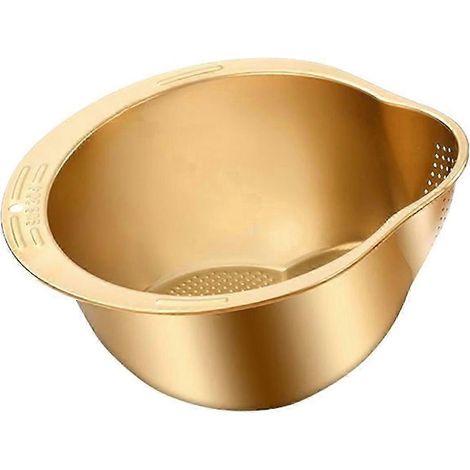 Bassine multifonctionnelle pour laver le riz, lave-légumes, passoire en métal, égouttoir à légumes en acier inoxydable js (1/5)