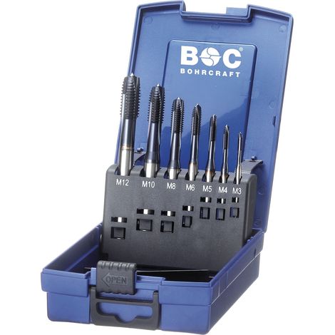 BOHRCRAFT Maschinengewindebohrer-Satz M3-M12 HSS-E TIN Form B 7-teilig (1/2)