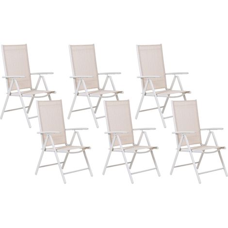 Gartenstuhl 6er Set CATANIA Metall Beige