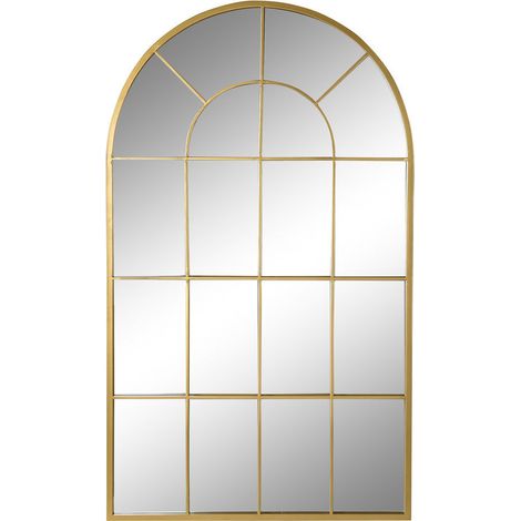 Espejo Hierro Cristal 70X2X120 Ventana Dorado