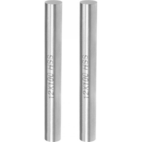Tige ronde en acier, 12 mm de diamètre et 100 mm de longueur, barre en acier rapide pour loisirs créatifs, applications : pour perceuse, 2 pièces (1/5)