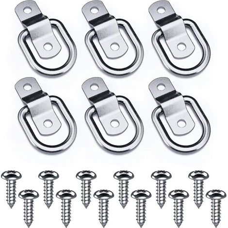 Set mit 6 Sicherungsringen und 12 Schrauben zur Ladungssicherung auf Booten, Anhängern und Autos (1/5)