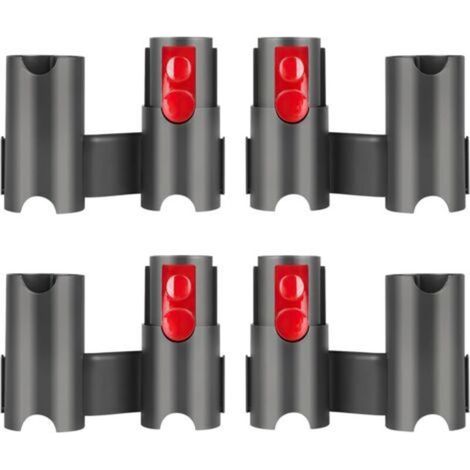 4 Stück Zubehörhalterung für Dyson Staubsauger, Robust und einfach zu verwenden, Aufbewahrungshalterung für Dyson Staubsauger, Breite Kompatibilität, für Dyson V7 V8 V10 V11 V15 (Schwarz + Rot)
