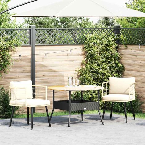 Maison Exclusive - Gartenstühle 2 Stk. mit Kissen Natur Poly Ratt