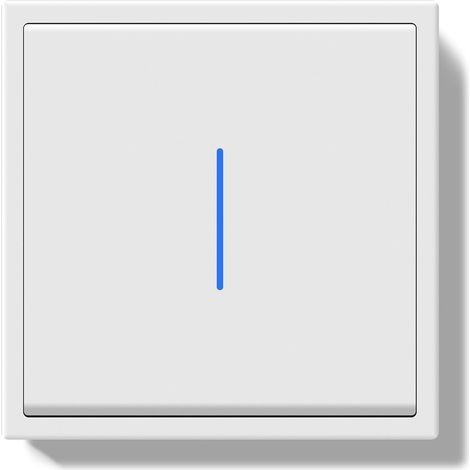 Interrupteur Encastré, Interrupteur à Bouton-Poussoir avec Borne Enfichable, 1 Gang 1 Voie Light Switch avec Voyant Lumineux LED et Cadre PC, Blanc, 80X80mm (1/5)