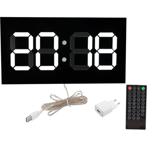 Orologio da parete 3D in acrilico, telecomando elettronico, corpo convesso, numeri bianchi, spina UE 100-240V - Crezuo (1/4)
