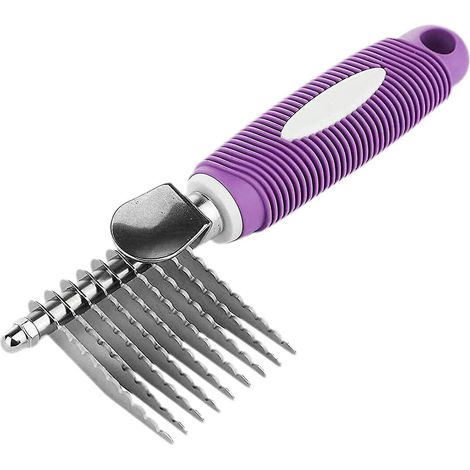 Brosse démêlante pour poils d'animaux, peigne à lames en acier inoxydable pour un démêlage en toute sécurité (1/4)