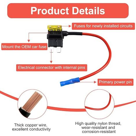 Adaptateurs Porte Fusible 12V pour Voiture 4 Types Circuit Prise Micro2-5A Micro-10A Mini-15A Standard-20A ATO ATC ATM APM avec adaptateurs pour Auto Moto Camion Bateaux (1/3)