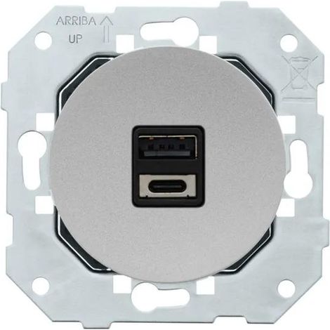 Fontini Enchufe USB doble blanco con Power Delivery