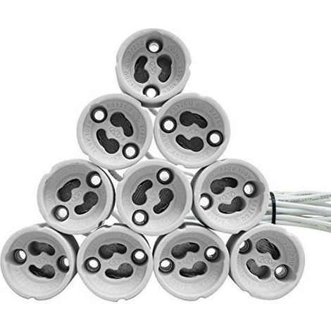 TrAdE Shop Traesio - Portalampada Con Attacco Gu10 Per Faretto Lampadina 220v Da Incasso In Ceramica - (1/2)
