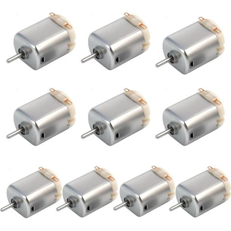 Lot de 10 mini moteurs DC 1,5 V-6 V Micro130 - Moteur électrique 19500 tr/min - Moteur magnétique puissant pour jouets de voiture - Robot DIY - Ventilateur scientifique - Projet scientifique