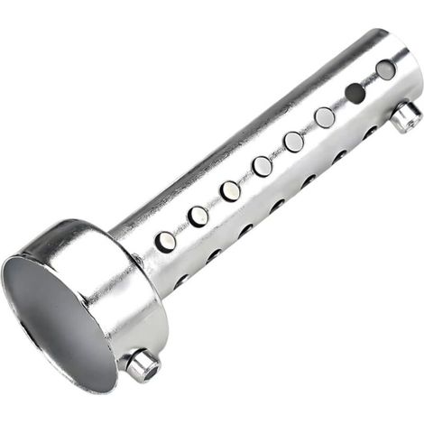 Silencieux d'échappement moto, silencieux turbo sound, 1 pièce, 48 mm, argent, adapté au diamètre du tuyau d'échappement 47 mm - 48 mm (1/5)