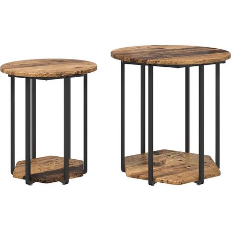 Maison Exclusive - Set tavolini con lo scaffale 2 pcs Marrone