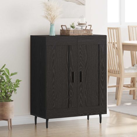 vidaXL Credenza Rovere Nero 69,5 x 34 x 90 cm