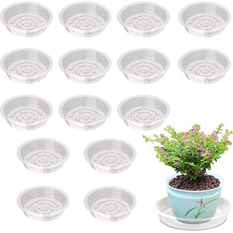 Soucoupe Pot Fleur 30 Pièces Soucoupe Plante Plastique Ronde Soucoupe Plastique Coupelle Pot de Fleur Coupelle Plastique pour Plantes Soucoupes à Plantes Transparent pour Pots (1/5)