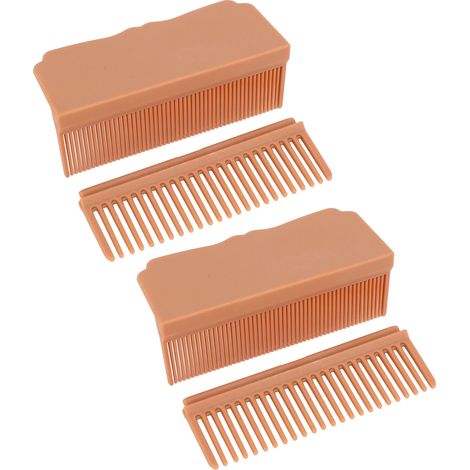 Peigne lisseur haute température en fibre de carbone PPS à dents larges et fines, accessoire à pince pour lisseur, rouge-brun. (1/5)