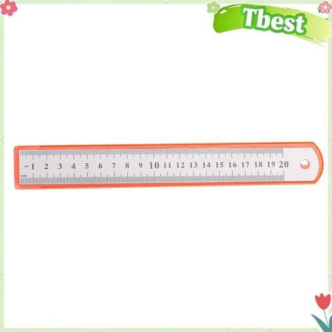 Règle en acier inoxydable - TBEST - 20 cm - Acier inoxydable durable - Graduations claires - Polyvalente et robuste (1/5)