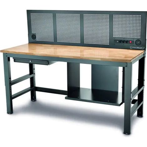 [NEUWERTIG] B-Ware Stahlwille Werkbank Arbeitstisch Höhenverstellbar Schublade Steckdose Usb 200 Cm