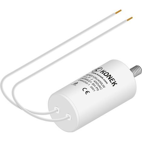 Condensateur 12µF 450VAC – Dimensions Ø40 mm x h 70 mm – Enroulement non inductif – Boîtier résistant aux chocs - Ct12mf450v