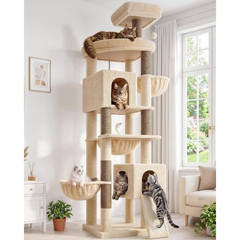 Arbre a Chat 209 cm Stable pour 2/3/4 Gros Chats Intérieur F82C (1/5)