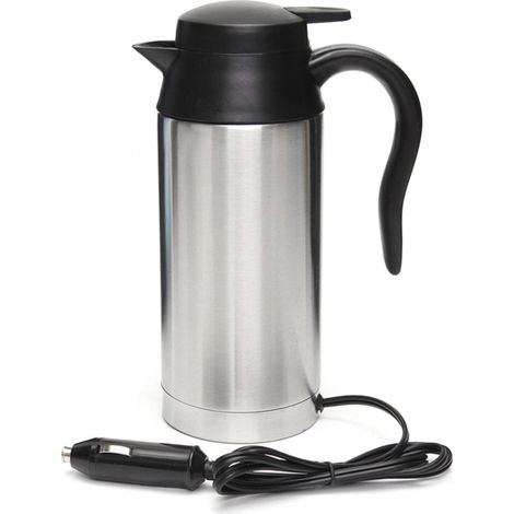 Bouteille chauffante électrique pour voiture 750 ml - Acier inoxydable 304 et plastique, 12 V 120 W, chauffe rapidement à 100 °C en 25 min, arrêt automatique, idéale pour les voyages, avec voyants lum (1/5)