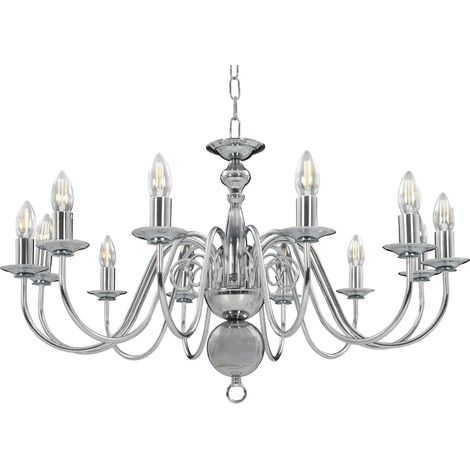 Lustre Argenté 12 ampoules E14 CFW625433 (1/5)