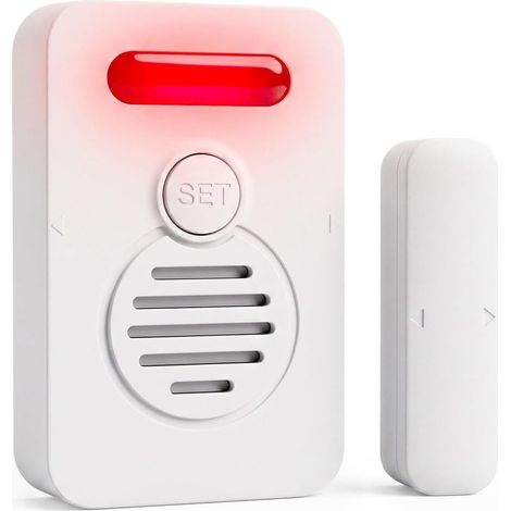 GDHZS- Alarme Porte Fenêtre avec Alerte Vocale,Détecteur d'Ouverture sans Fil avec Messages Sonores, Volume Réglable,Capteur Magnétique pour Maison, Bureau (1/5)