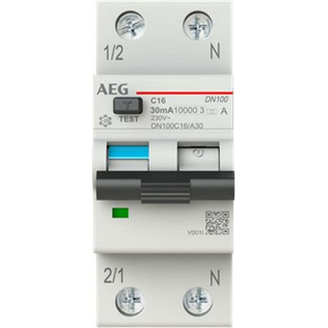 AEG INTERRUPTEUR FI/LS DN100C16/A30 1P+N TYPE A C 16 A 30 MA 10 KA BUSCH-JAEGER 2CSR975131R1164
