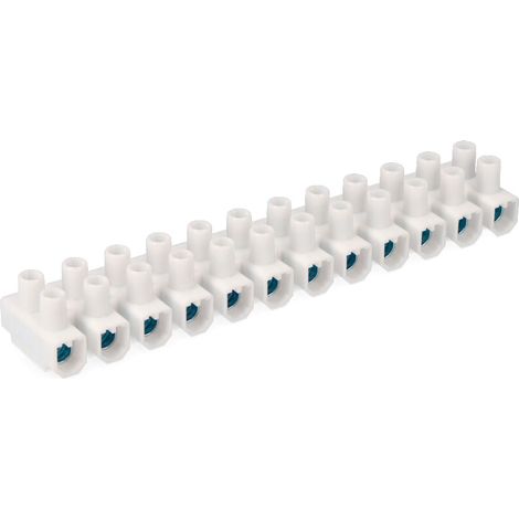 Regleta de conexion de 25 mm , 12 conectores, homologada, blanca (retractilada) (1/2)