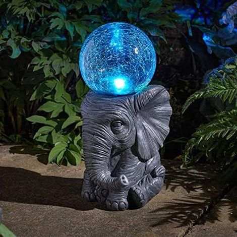 Solar Garden Elephant with solar Sphere Ornament -Elephant Orb Solar light (1/2)