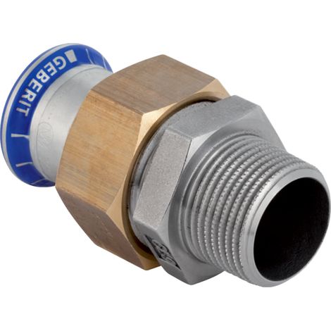 Raccord de transition Mapress ES avec filetage mâle et femelle en laiton, diamètre 28 mm x rayon 1 pouce, ÜA