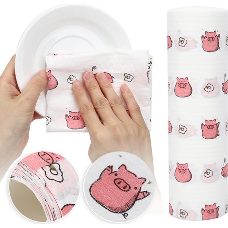 Lingettes de nettoyage jetables imprimées pour la maison, serviettes de cuisine et de salle de bain, torchons lavables, essuie-mains (1/5)