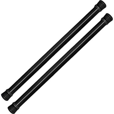 Barre rideau extensible - 2 pièces, Noir, 30-50 cm - Tringle sans perçage ressort pour armoires - Accessoire Aucunely (1/5)
