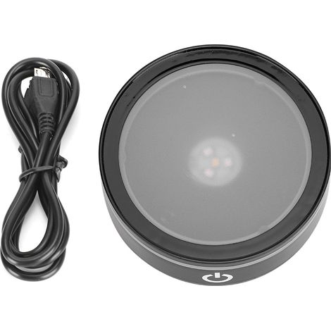 Base Laser 3D à Cristal Noir Plat avec LED Tactile Multicolore et Lumière Blanche pour Intérieur Voiture